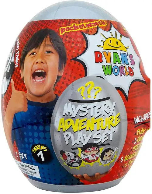 Ryan's World Giant Mystery Adventure Egg Play Set Mystery Surprise [Silver]