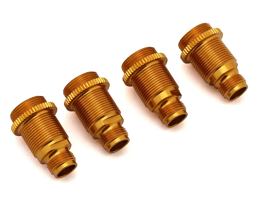 Team Associated RC10 6x6 Aluminum Shock Bodies (Gold) (4)