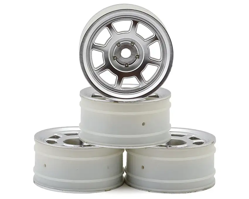 Team Associated Rc10 6x6 Wheels (Chrome) (4) w/12mm Hex