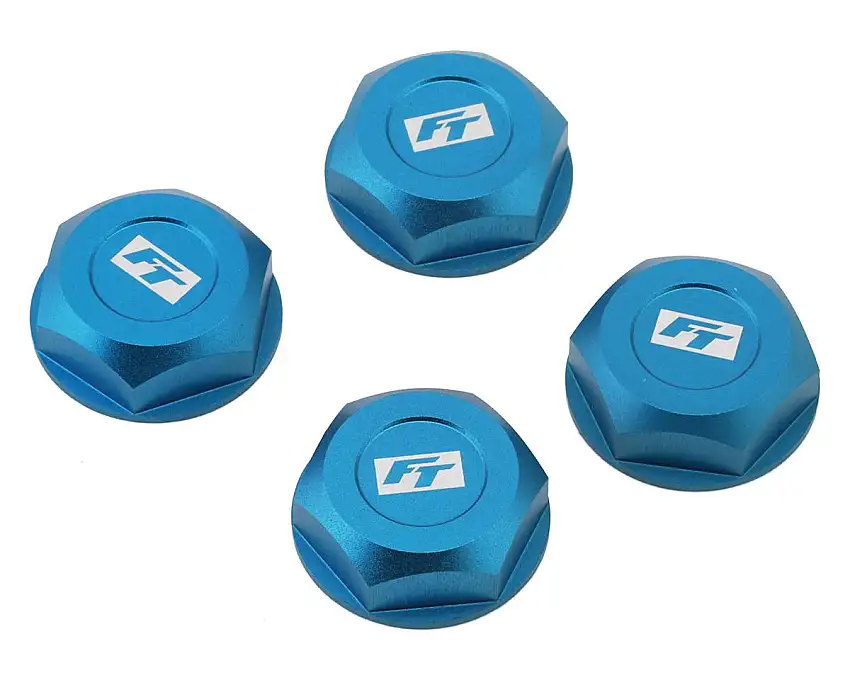 Team Associated Factory Team Aluminum 17mm Capped Wheel Hex Nuts (Blue) (4)