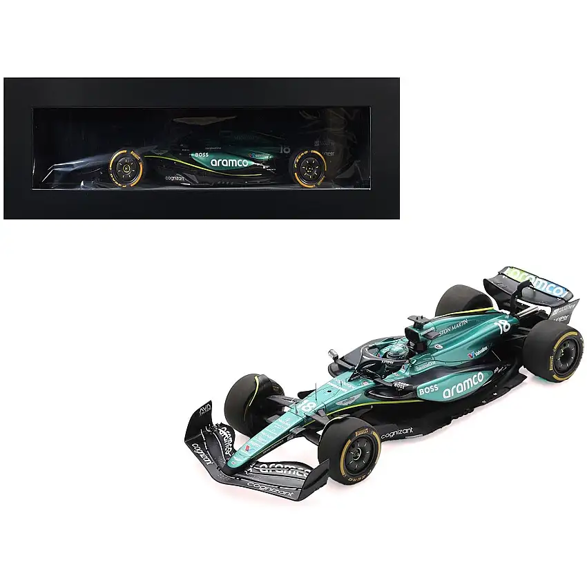 Aston Martin AMR24 #18 Lance Stroll "Aramco" Formula One F1 "Saudi Arabian GP" (2024) with Acrylic Display Case 1/18 Model Car by Spark