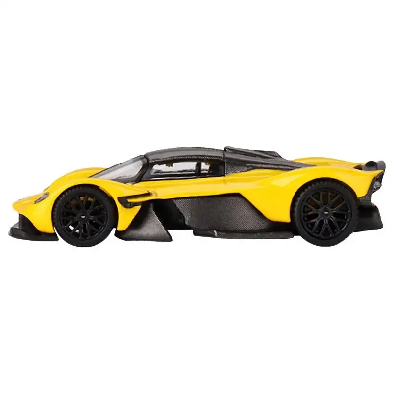 Aston Martin Valkyrie Sunburst Yellow with Carbon Top Limited Edition to 4200 pieces Worldwide 1/64 Diecast Model Car by Mini GT