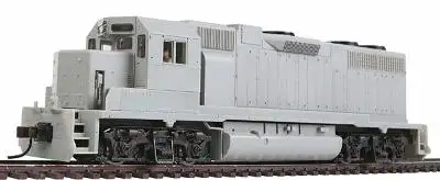 Atlas Model Railroad 10000092 HO Scale EMD GP38 Low Nose - Standard DC - Master(R) Silver -- Undecorated (Late Version, Paper Air Filter, Modified Dynamic Blister)