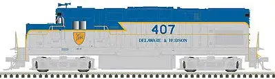 Atlas Model Railroad 10002941 HO Scale Alco C420 Phase 1 Low-Nose, Dynamic Brakes - Standard DC - Master Silver -- Delaware & Hudson 410 (Lightning Stripe, gray, blue)