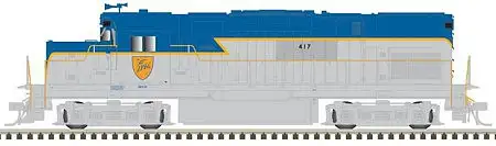 Atlas Model Railroad 10002942 HO Scale Alco C420 Phase 1 Low-Nose, Dynamic Brakes - Standard DC - Master Silver -- Delaware & Hudson 417 (Lightning Stripe, gray, blue)