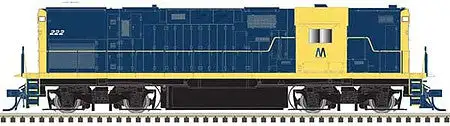 Atlas Model Railroad 10002959 HO Scale Alco C420 Phase 2B High-Nose, No Dynamic Brakes - Standard DC - Master Silve -- Long Island 222 (Retro dark blue, yellow)
