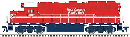 Atlas Model Railroad 10003217 HO Scale EMD GP40 Low Nose - Standard DC - Master(R) Silver -- New Orleans Public Belt 3002 (orange, black)