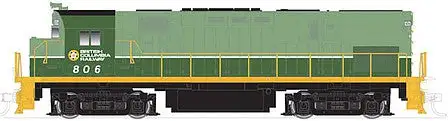 Atlas Model Railroad 10003303 HO Scale Alco C425 Phase 2 - LokSound and DCC - Classic Gold -- British Columbia Railway 812 (2-Tone Green, Straight White Stripe)