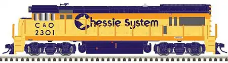 Atlas Model Railroad 10003439 HO Scale GE U23B Low Nose - Sound and DCC - Master(R) Gold -- Chessie C&O 2313 (blue, yellow, orange)