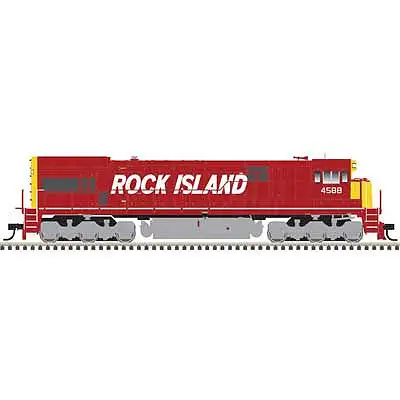 Atlas Model Railroad 10003558 HO Scale GE U30C Low Nose - Standard DC - Master(R) Silver -- Rock Island 4593 (red, yellow)