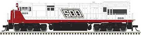 Atlas Model Railroad 10003561 HO Scale GE U30C Low Nose - Standard DC - Master(R) Silver -- Soo Line 805 (white, red, black, Parallelogram Soo)