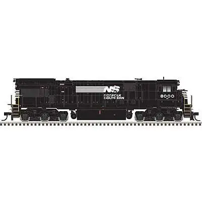 Atlas Model Railroad 10003588 HO Scale GE U30C Low Nose - LokSound and DCC - Master(R) Gold -- Norfolk Southern 8000 (black, white)