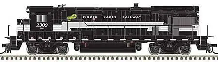 Atlas Model Railroad 10003626 HO Scale GE B23-7 Phase 1 Low Nose - Standard DC - Master Silver -- Finger Lakes 2310 (Lightning Stripe, black, gray, white)