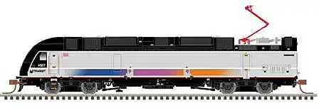 Atlas Model Railroad 10003708 HO Scale Bombardier ALP-45DP Dual Mode - Standard DC - Master(R) Silver -- New Jersey Transit NJT 4507 (silver, black, magenta, orange, blue)