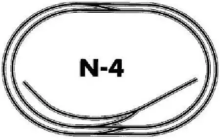 Atlas Model Railroad 11004 N Scale Code 80 Layout Package (Black Ties, Nickel-Silver Rail) -- N-4: Double-Track Loop (Variation)