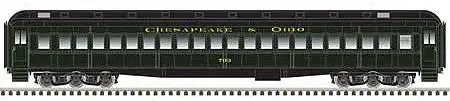 Atlas Model Railroad 20006170 HO Scale Heavyweight Paired-Window Coach - Ready to Run - Master(R) -- Chesapeake and Ohio 693 (Pullman Green, black)
