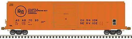 Atlas Model Railroad 20006199 HO Scale FMC 5077 Single-Door Boxcar - Ready to Run -- Atlanta & St. Andrews Bay 7090 (orange, black)