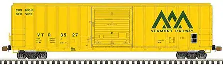 Atlas Model Railroad 20006210 HO Scale FMC 5077 Single-Door Boxcar - Ready to Run -- Vermont Railway 3527 (yellow, green)