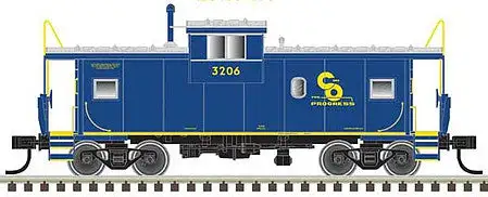 Atlas Model Railroad 20006219 HO Scale Extended-Vision Caboose - Ready to Run - Master(R) -- Chesapeake & Ohio 3206 (blue, yellow, Progress Logo)