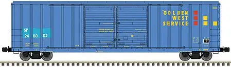 Atlas Model Railroad 20006301 HO Scale FMC 5503 52' Double-Door Boxcar - Ready to Run - Master(R) -- Southern Pacific 246152 (Ex-GVSR, blue, yellow, red)