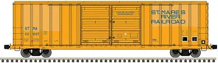 Atlas Model Railroad 20006306 HO Scale FMC 5503 52' Double-Door Boxcar - Ready to Run - Master(R) -- St. Maries River Railroad 52027 (orange)