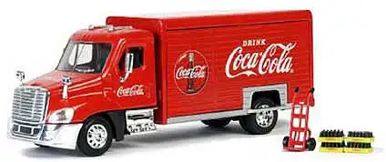 Atlas Model Railroad 25000020 1/50 Scale Beverage Delivery Truck with 2 Sliding Doors, Handcart, 2 Cases - Assembled -- Coca-Cola (red, white)