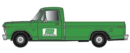Atlas Model Railroad 30000117 HO Scale 1973 Ford F-100 Pickup Truck - Assembled -- Penn Central (Jade Green)