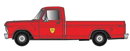 Atlas Model Railroad 30000123 HO Scale 1973 Ford F-100 Pickup Truck - Assembled -- Delaware & Hudson (red)