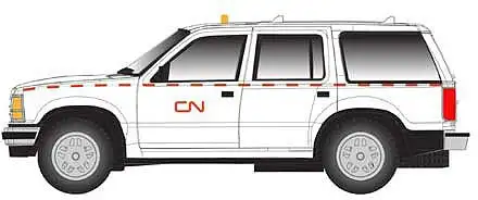 Atlas Model Railroad 30000137 HO Scale 1993 Ford Explorer - Assembled -- Canadian National (white, red)