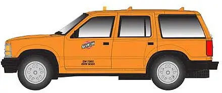 Atlas Model Railroad 30000138 HO Scale 1993 Ford Explorer - Assembled -- Chicago & North Western (yellow, red)