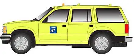 Atlas Model Railroad 30000139 HO Scale 1993 Ford Explorer - Assembled -- Conrail (neon lime, blue)