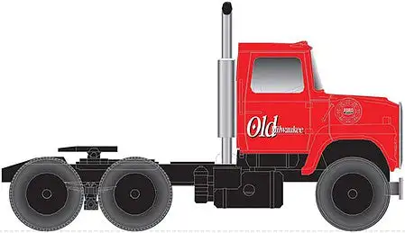 Atlas Model Railroad 30000144 HO Scale Ford(R) LNT 9000 Tractor Only - Assembled -- Painted to Match Old Milwaukee (red, white) 45' Pines Trailer