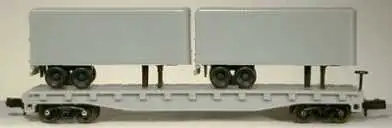 Atlas Model Railroad 3740 N Scale 50' Piggyback Flat Car w/Two 24' Trailers -- Undecorated