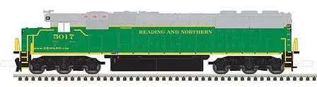 Atlas Model Railroad 40003943 N Scale EMD SD50 - Standard DC - Master Silver -- Reading & Northern 5049 (green, gray, yellow)