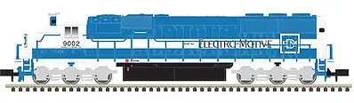 Atlas Model Railroad 40003948 N Scale EMD SD60 - Standard DC - Master Silver -- EMD Leasing (Oakway) 9002 (blue, white)