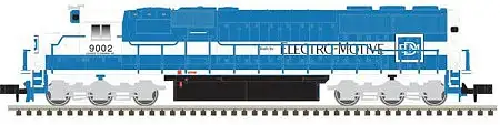 Atlas Model Railroad 40003979 N Scale EMD SD60 - ESU LokSound & DCC - Master Gold -- EMD Leasing (Oakway) 9077 (blue, white)