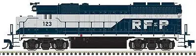 Atlas Model Railroad 40004175 N Scale EMD GP40 Low Nose with Dynamic Brakes - LokSound and DCC - Gold -- Richmond, Fredericksburg & Potomac 127 (Early Scheme, gray, blue, white Fram