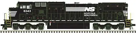 Atlas Model Railroad 40004203 N Scale GE Dash 8-40CW - Standard DC - Master(R) Silver -- Norfolk Southern 8343 (black, white)