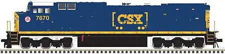 Atlas Model Railroad 40004219 N Scale GE Dash 8-40CW CSX-Style Cab and Body - LokSound and DCC - Master(R) Gold -- CSX 7670 (blue, yellow, Boxcar Logo, Monon Heritage Decal)