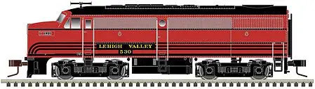 Atlas Model Railroad 40004534 N Scale Alco FA1 - Standard DC - Master(TM) Silver -- Lehigh Valley 532 (Cornell Red, black)