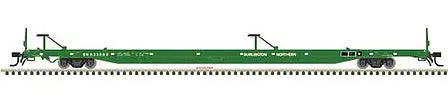 Atlas Model Railroad 50004431 N Scale ACF 89' 4" Intermodal Flatcar - Ready to Run - Master(R) -- Burlington Northern 635602 (Cascade Green, white)