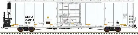 Atlas Model Railroad 50004527 N Scale TrinityRail(R) 64' Modern Reefer - Ready to Run - Master(R) -- CIT Group-Capital Finance CEFX 992143 (white, black, yellow conspicuity stri