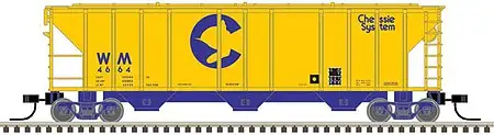 Atlas Model Railroad 50004592 N Scale PS-2 4427 3-Bay Covered Hopper - Ready to Run - Master(R) -- Chessie System WM #4679 (yellow, blue; Large Logo)