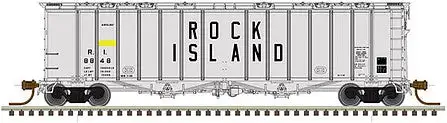 Atlas Model Railroad 50004790 N Scale 4180 Airslide Covered Hopper - Ready to Run - Master(R) -- Rock Island 8835 (gray, black, Billboard Block Lettering)