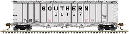 Atlas Model Railroad 50004796 N Scale 4180 Airslide Covered Hopper - Ready to Run - Master(R) -- Southern Railway 90130 (gray, black, Billboard Lettering)