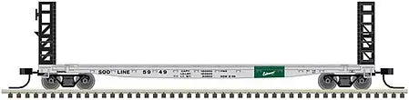 Atlas Model Railroad 50004818 N Scale GSI-GSC 48' Bulkhead Flatcar - Ready to Run - Master(R) -- Soo Line 5957 (white, black, green Colormark)