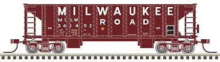 Atlas Model Railroad 50004848 N Scale 41' Ballast Hopper - Ready to Run - Master(R) -- Milwaukee Road #341439 (Boxcar Red, white; Large Lettering)