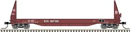 Atlas Model Railroad 50004865 N Scale SIECO 50' Pulpwood Flatcar - Ready to Run - Master(R) -- Kansas City Southern 607109 (brown, white)