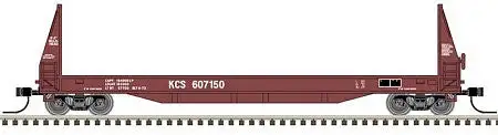 Atlas Model Railroad 50004866 N Scale SIECO 50' Pulpwood Flatcar - Ready to Run - Master(R) -- Kansas City Southern 607150 (brown, white)