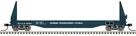 Atlas Model Railroad 50004870 N Scale SIECO 50' Pulpwood Flatcar - Ready to Run - Master(R) -- Richmond, Fredericksburg & Potomac 3866 (blue, white)